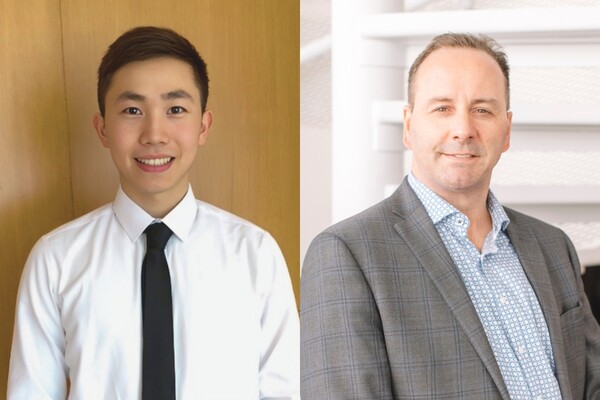 Composite of headshots of Andy Yang and Stephane Angers